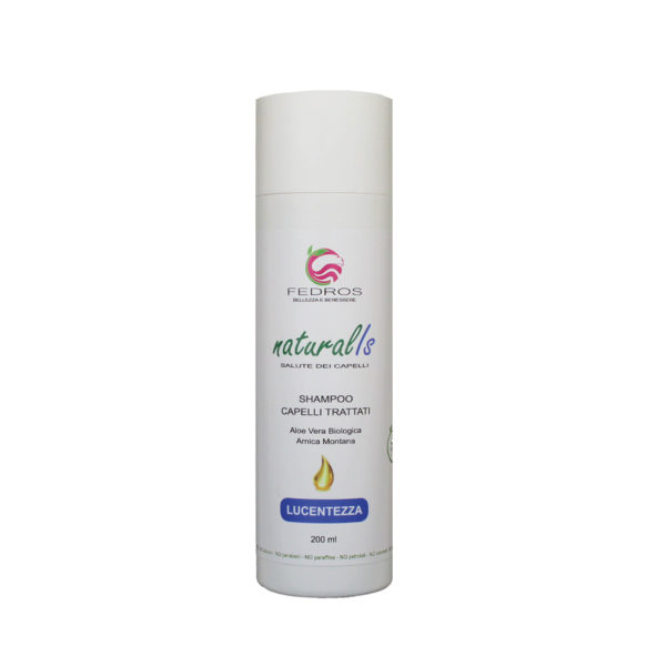 Shampoo per capelli trattati - 200 ml - Aloe Vera Biologica e Arnica Montana - LUCENTEZZA - GREEN FORMULA