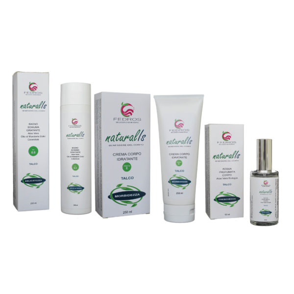 SET BENESSERE NATURALE - Bagno Schiuma, Crema Corpo e Acqua Profumata - Talco